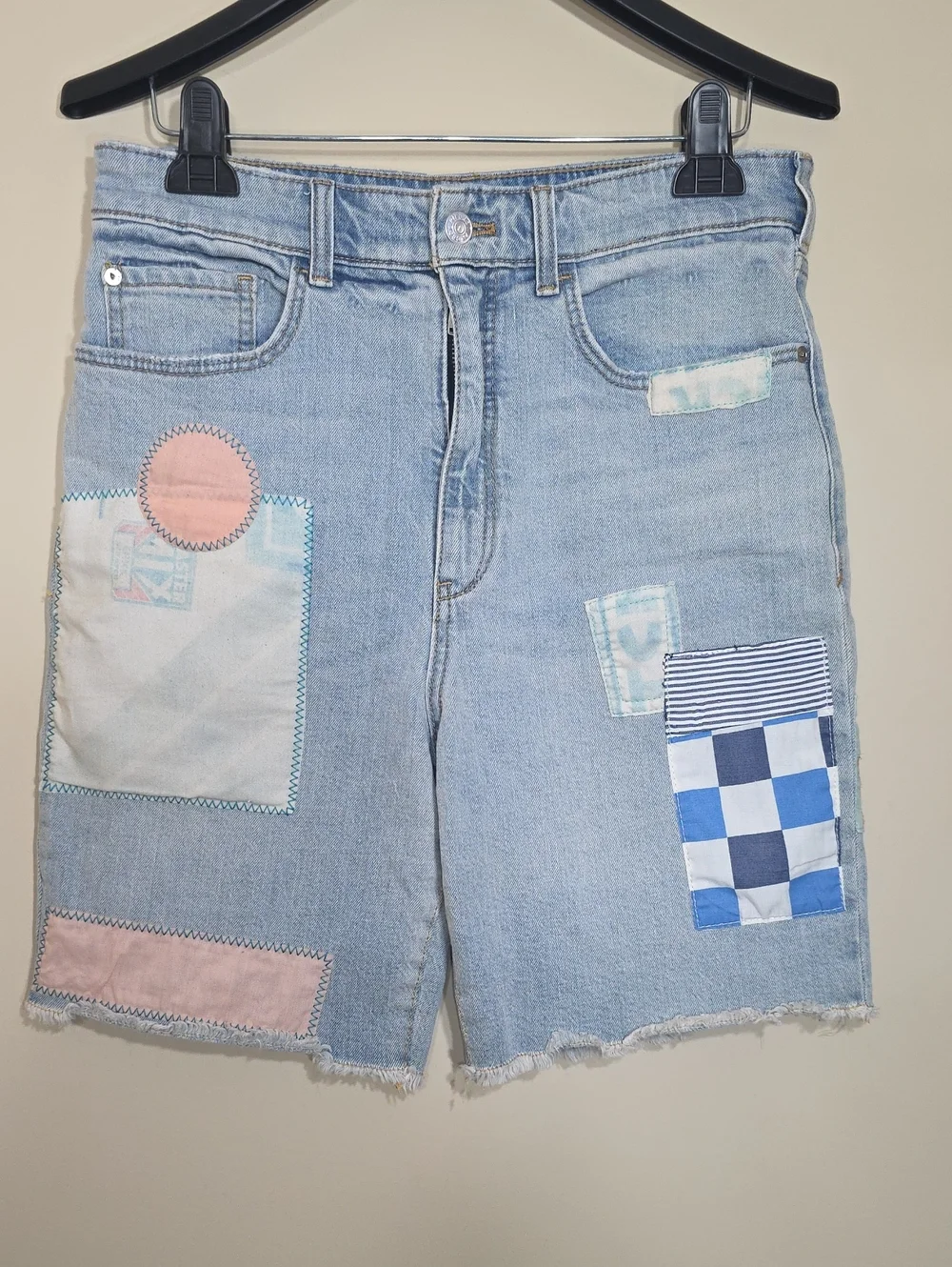 Pilcro by Anthropologie Patchwork Bermuda Denim Shorts | Size 28
